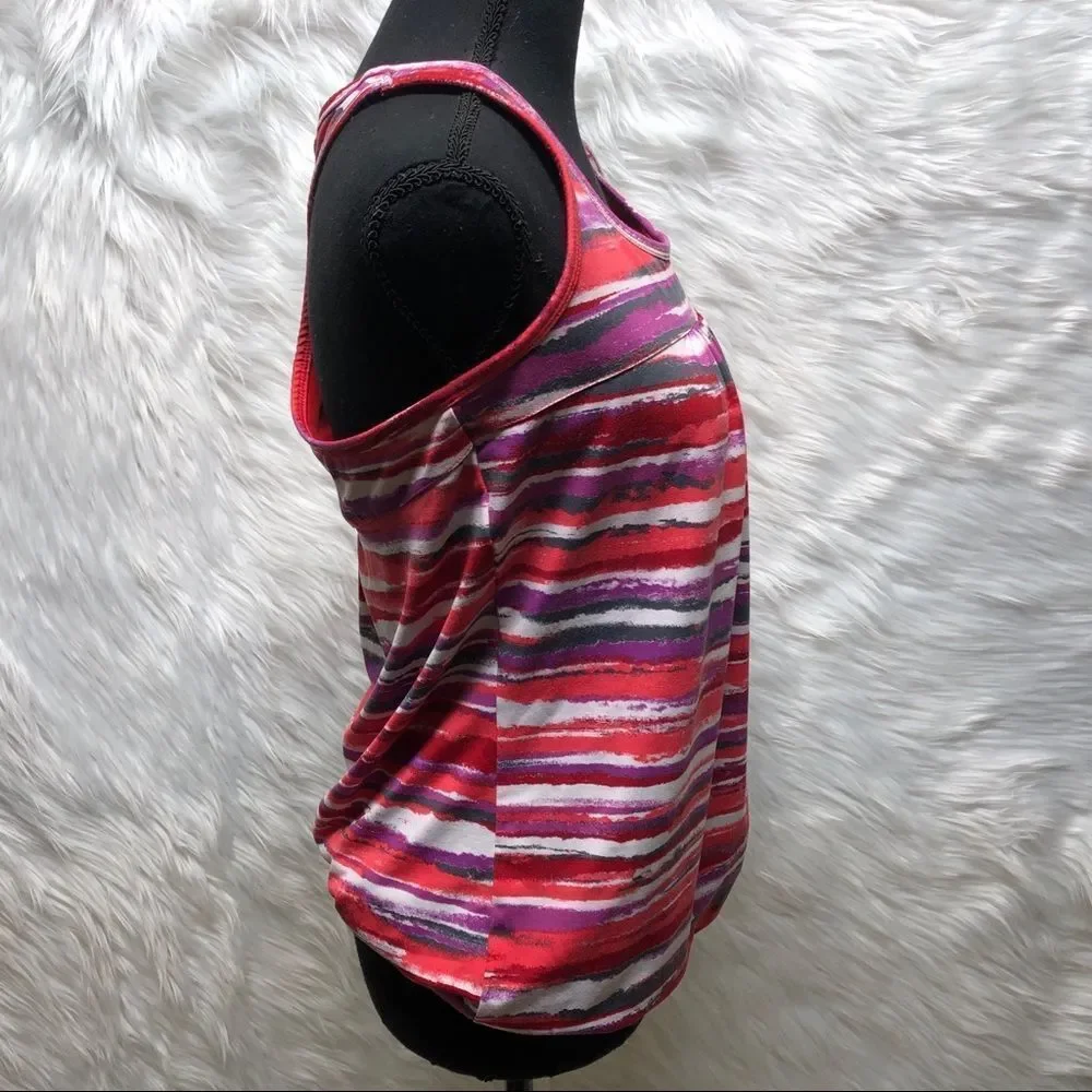 Athleta Top Size Large Vibrant Colors Built in Bra - Picture 7 of 13